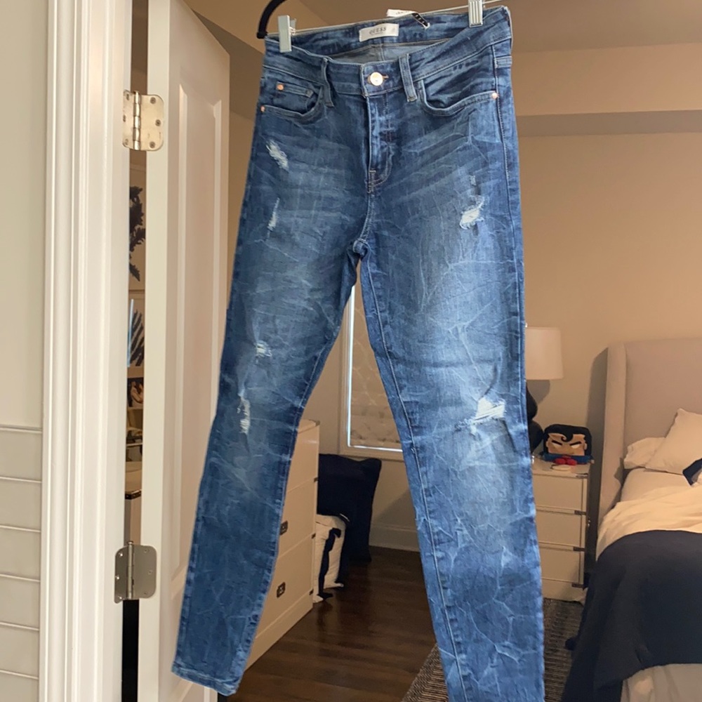 Blue guess skinny jeans